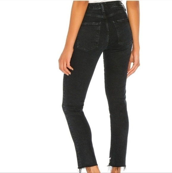 Agolde Toni Frayed Raw Hem Black Jeans Size 27 - Picture 7 of 7